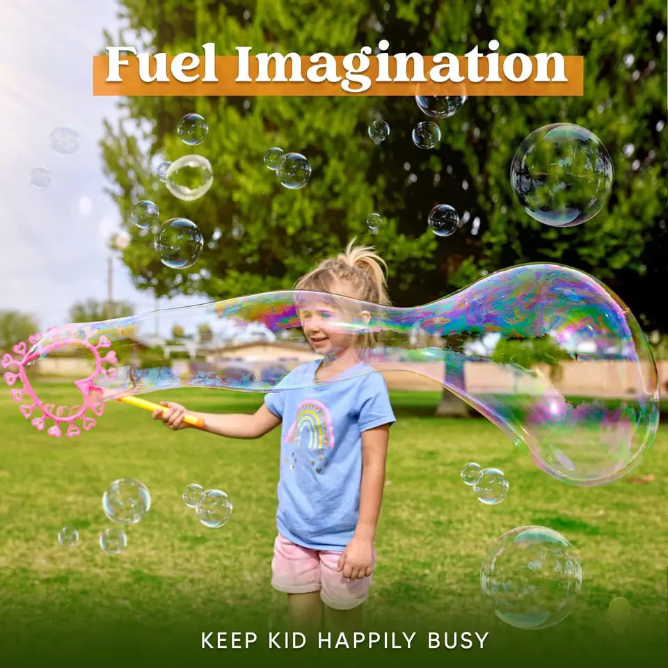 JOYFY 8 Pieces Large Bubble Wands Giant Bubble Toys Set with Loose Tray for Kids Summer Outdoor Activity Party Favors