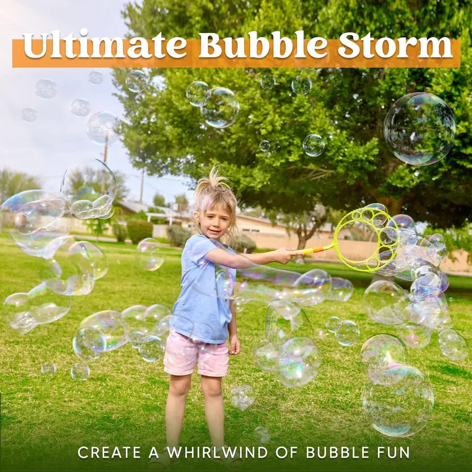 JOYFY 8 Pieces Large Bubble Wands Giant Bubble Toys Set with Loose Tray for Kids Summer Outdoor Activity Party Favors