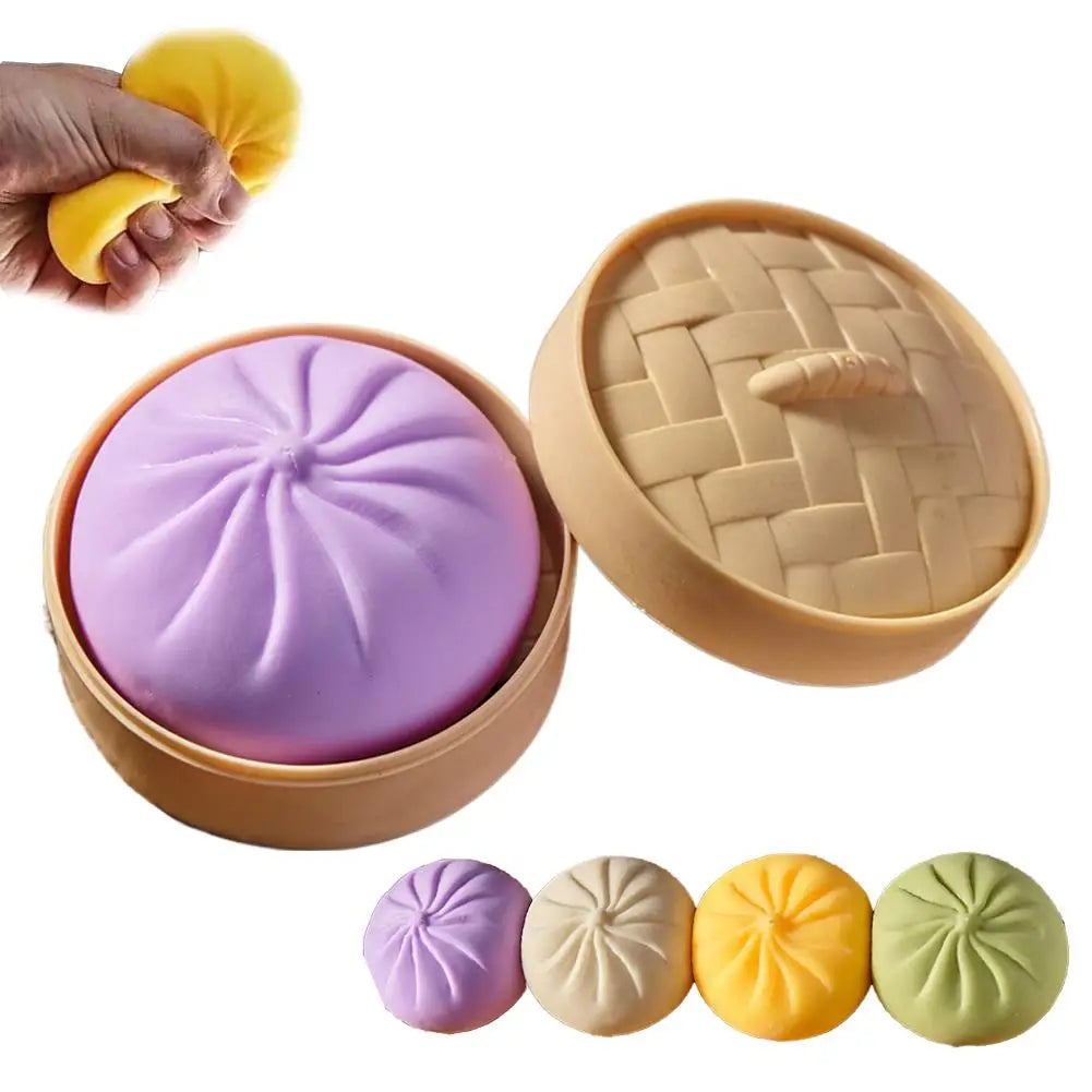 Colorful Dumpling Squishes Stress Balls Squeeze Dough Ball Squishy Bun Anxiety Relief Adult Squeeze Toy Anti Stress ADHD ADD