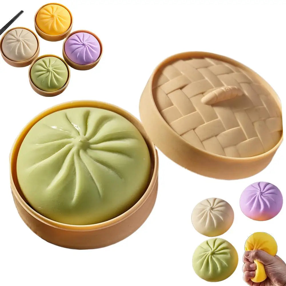 Colorful Dumpling Squishes Stress Balls Squeeze Dough Ball Squishy Bun Anxiety Relief Adult Squeeze Toy Anti Stress ADHD ADD