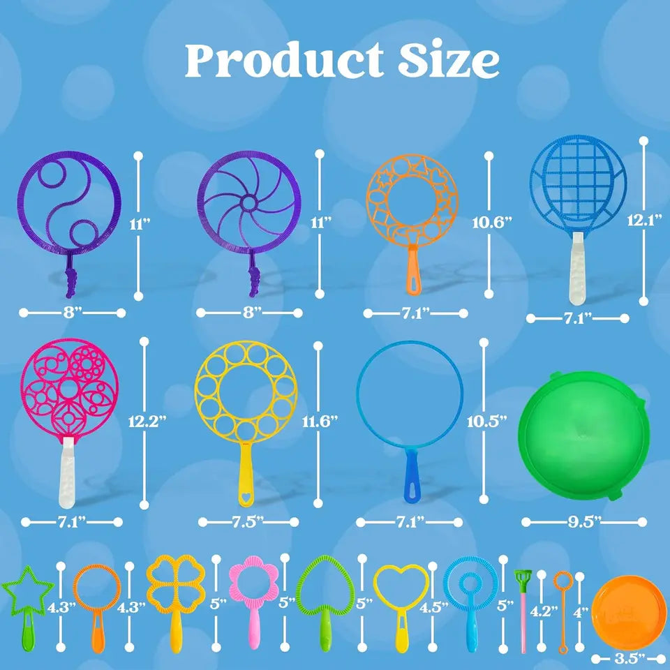 JOYFY 8 Pieces Large Bubble Wands Giant Bubble Toys Set with Loose Tray for Kids Summer Outdoor Activity Party Favors