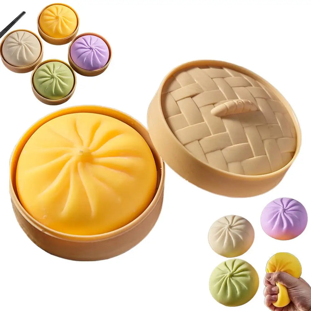 Colorful Dumpling Squishes Stress Balls Squeeze Dough Ball Squishy Bun Anxiety Relief Adult Squeeze Toy Anti Stress ADHD ADD
