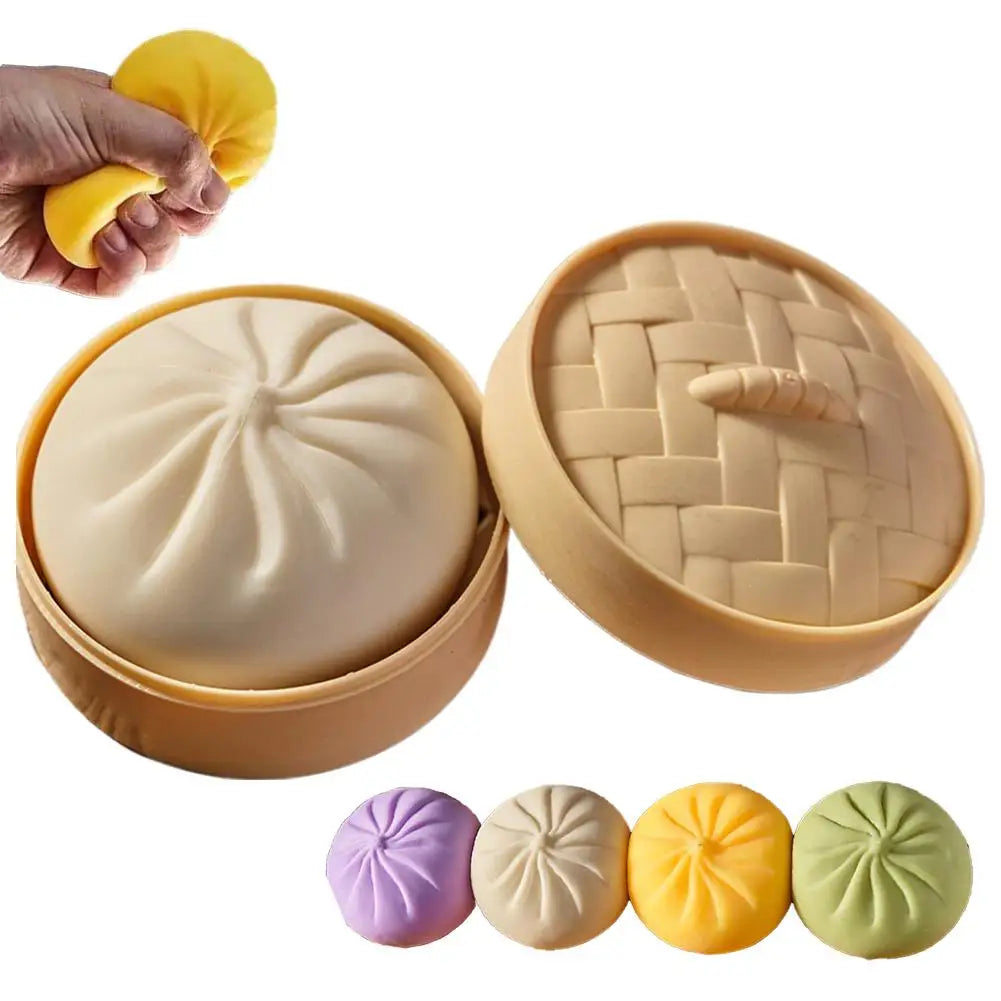 Colorful Dumpling Squishes Stress Balls Squeeze Dough Ball Squishy Bun Anxiety Relief Adult Squeeze Toy Anti Stress ADHD ADD