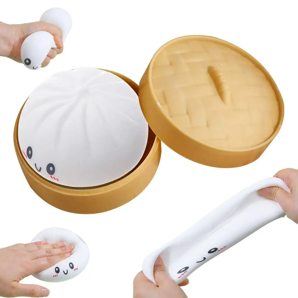 Colorful Dumpling Squishes Stress Balls Squeeze Dough Ball Squishy Bun Anxiety Relief Adult Squeeze Toy Anti Stress ADHD ADD