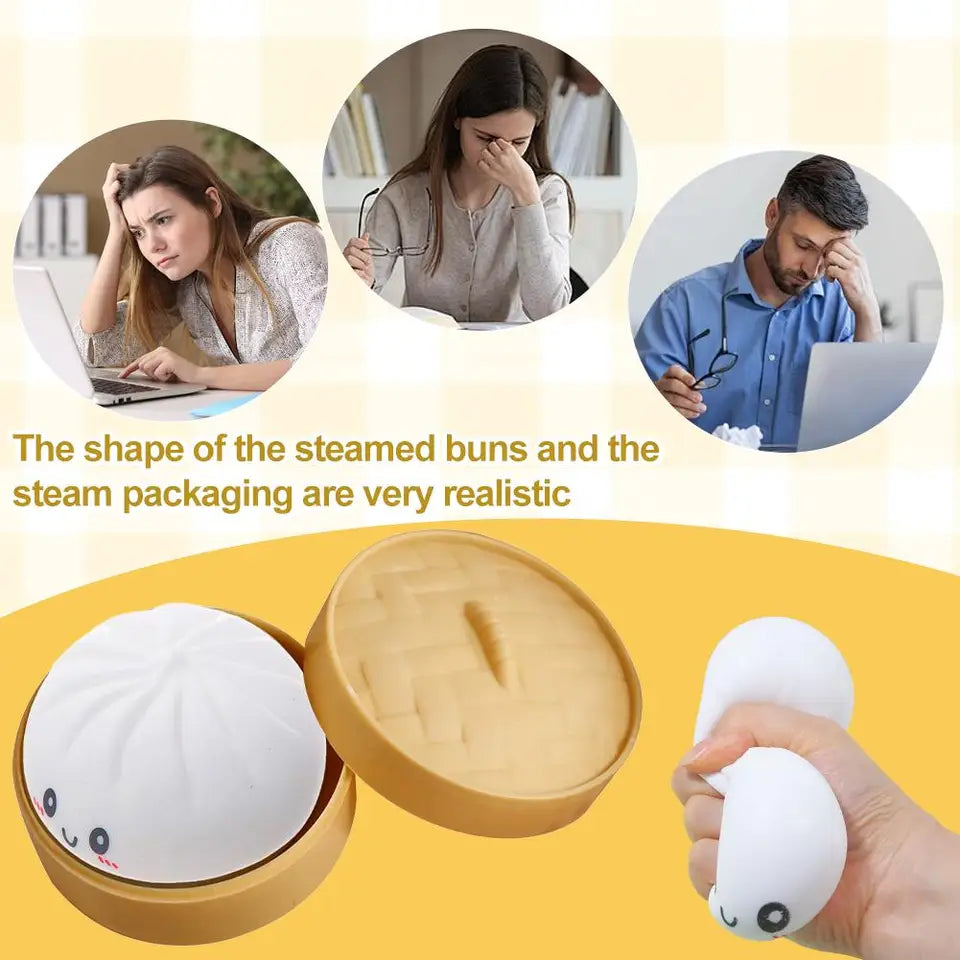 Colorful Dumpling Squishes Stress Balls Squeeze Dough Ball Squishy Bun Anxiety Relief Adult Squeeze Toy Anti Stress ADHD ADD