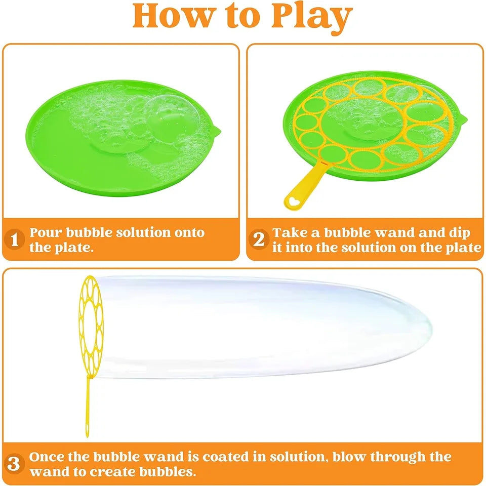 JOYFY 8 Pieces Large Bubble Wands Giant Bubble Toys Set with Loose Tray for Kids Summer Outdoor Activity Party Favors