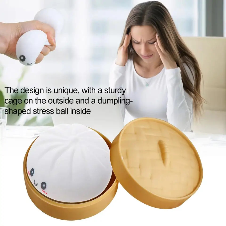 Colorful Dumpling Squishes Stress Balls Squeeze Dough Ball Squishy Bun Anxiety Relief Adult Squeeze Toy Anti Stress ADHD ADD