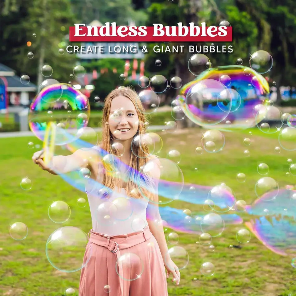 JOYFY 8 Pieces Large Bubble Wands Giant Bubble Toys Set with Loose Tray for Kids Summer Outdoor Activity Party Favors